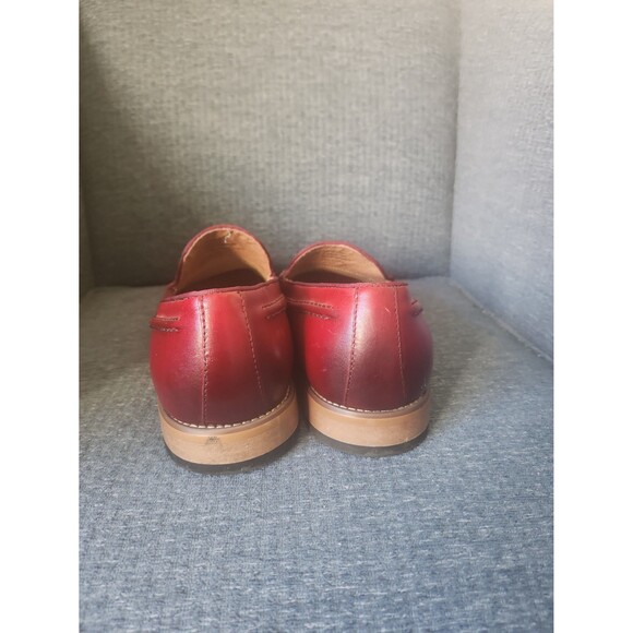 Stacy Adams "Donovan" Moc Toe Drop Tassel Loafers in "Cranberry" Red Size 10.5 - Picture 4 of 9